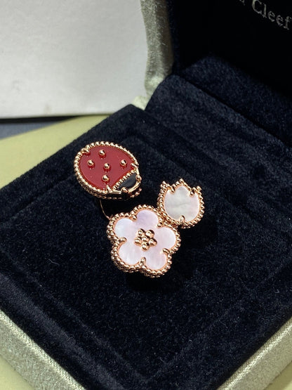 [⭐Spark]LUCKY 3 MOTIF ROSE GOLD RING