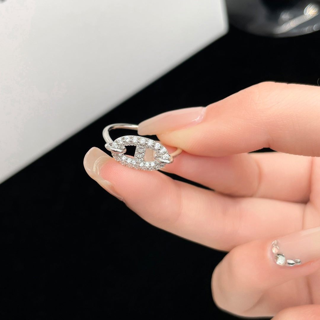 [⭐Spark]RONDE SMALL SILVER DIAMOND RING