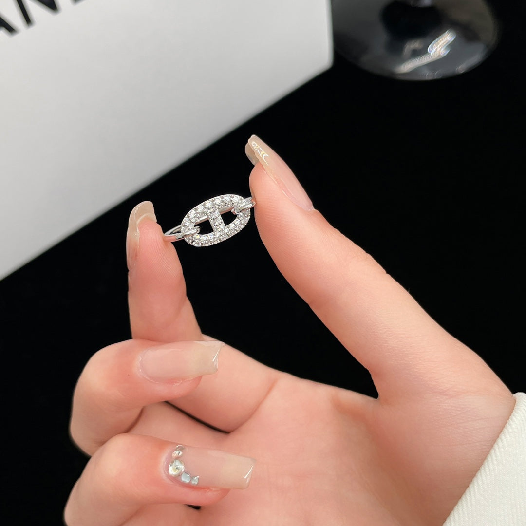 [⭐Spark]RONDE SMALL SILVER DIAMOND RING