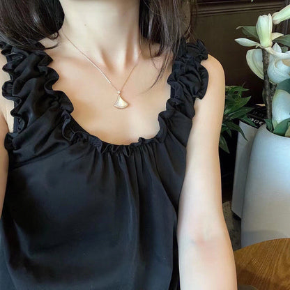 [⭐Spark]DREAM MOP DIAMOND PAVED PINK GOLD NECKLACE