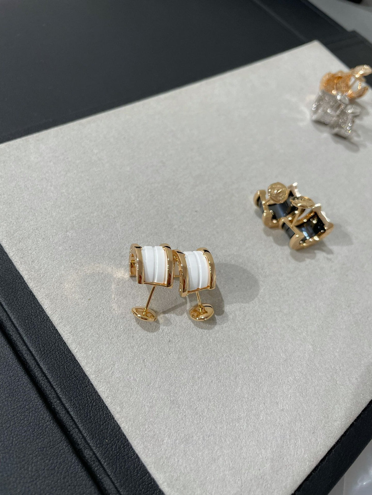 [⭐Spark]ZERO 1 PINK GOLD CERAMIC EARRINGS