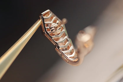 [⭐Spark]SERPENT PINK GOLD DIAMOND EARRINGS
