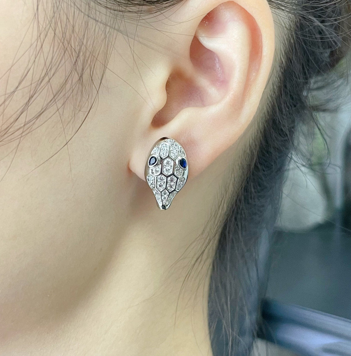 [⭐Spark]SERPENT DIAMOND STUD EARRINGS