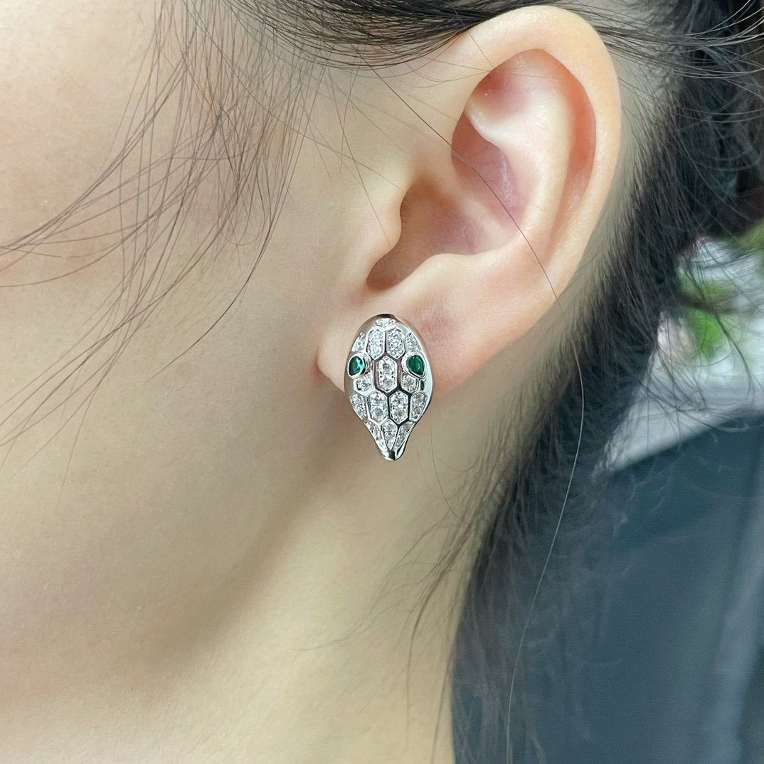 [⭐Spark]SERPENT DIAMOND STUD EARRINGS
