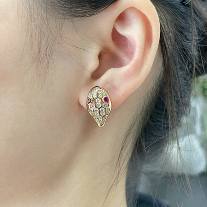 [⭐Spark]SERPENT DIAMOND STUD EARRINGS