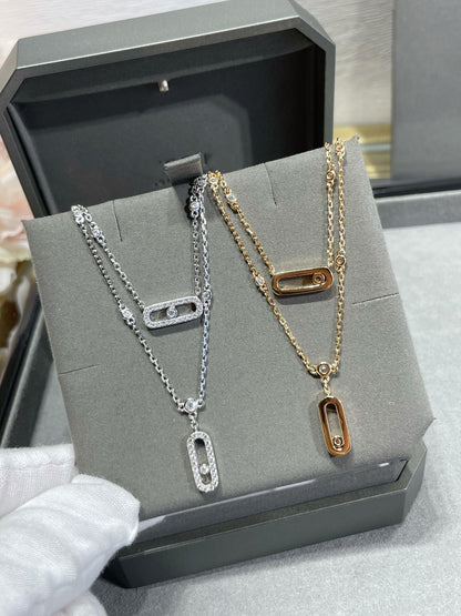[⭐Spark]MOVE 2 ROW DIAMOND NECKLACE