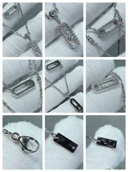 [⭐Spark]MOVE 2 ROW DIAMOND NECKLACE