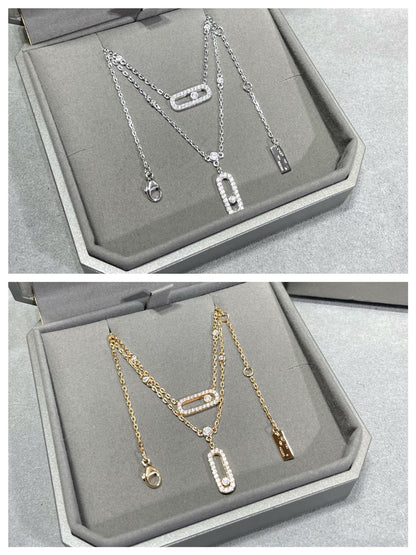 [⭐Spark]MOVE 2 ROW DIAMOND NECKLACE