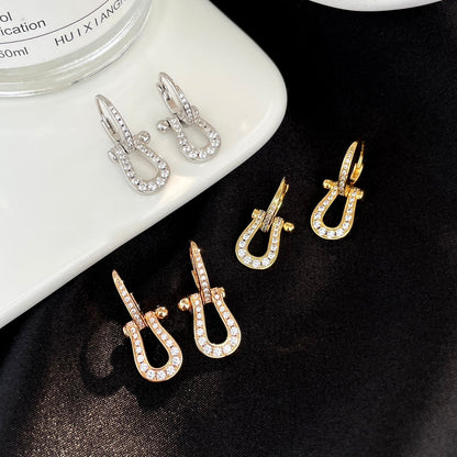 [⭐Spark]FORCE 10 FULL DIAMOND DROP EARRINGS MEDIUM MODEL