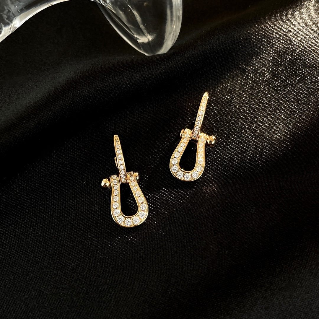 [⭐Spark]FORCE 10 FULL DIAMOND DROP EARRINGS MEDIUM MODEL
