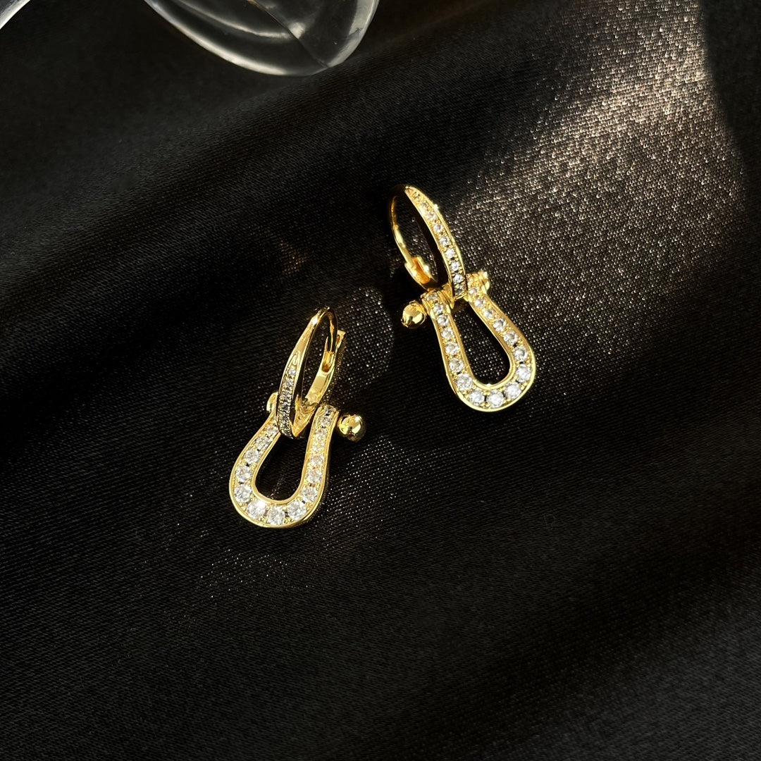 [⭐Spark]FORCE 10 FULL DIAMOND DROP EARRINGS MEDIUM MODEL