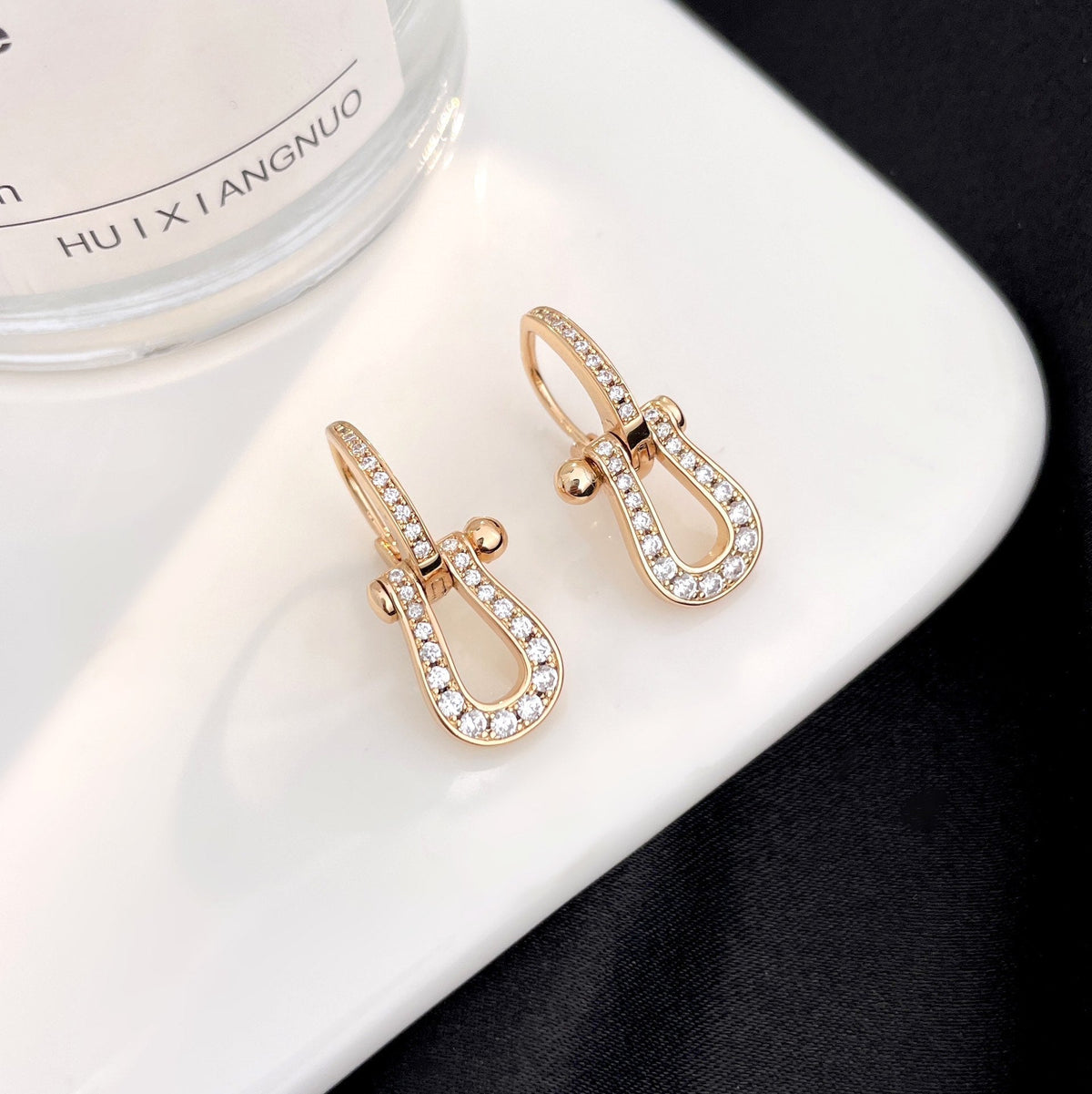 [⭐Spark]FORCE 10 FULL DIAMOND DROP EARRINGS MEDIUM MODEL