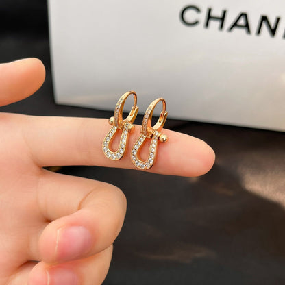 [⭐Spark]FORCE 10 FULL DIAMOND DROP EARRINGS MEDIUM MODEL