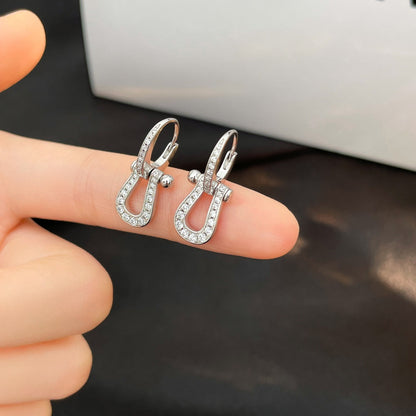 [⭐Spark]FORCE 10 FULL DIAMOND DROP EARRINGS MEDIUM MODEL