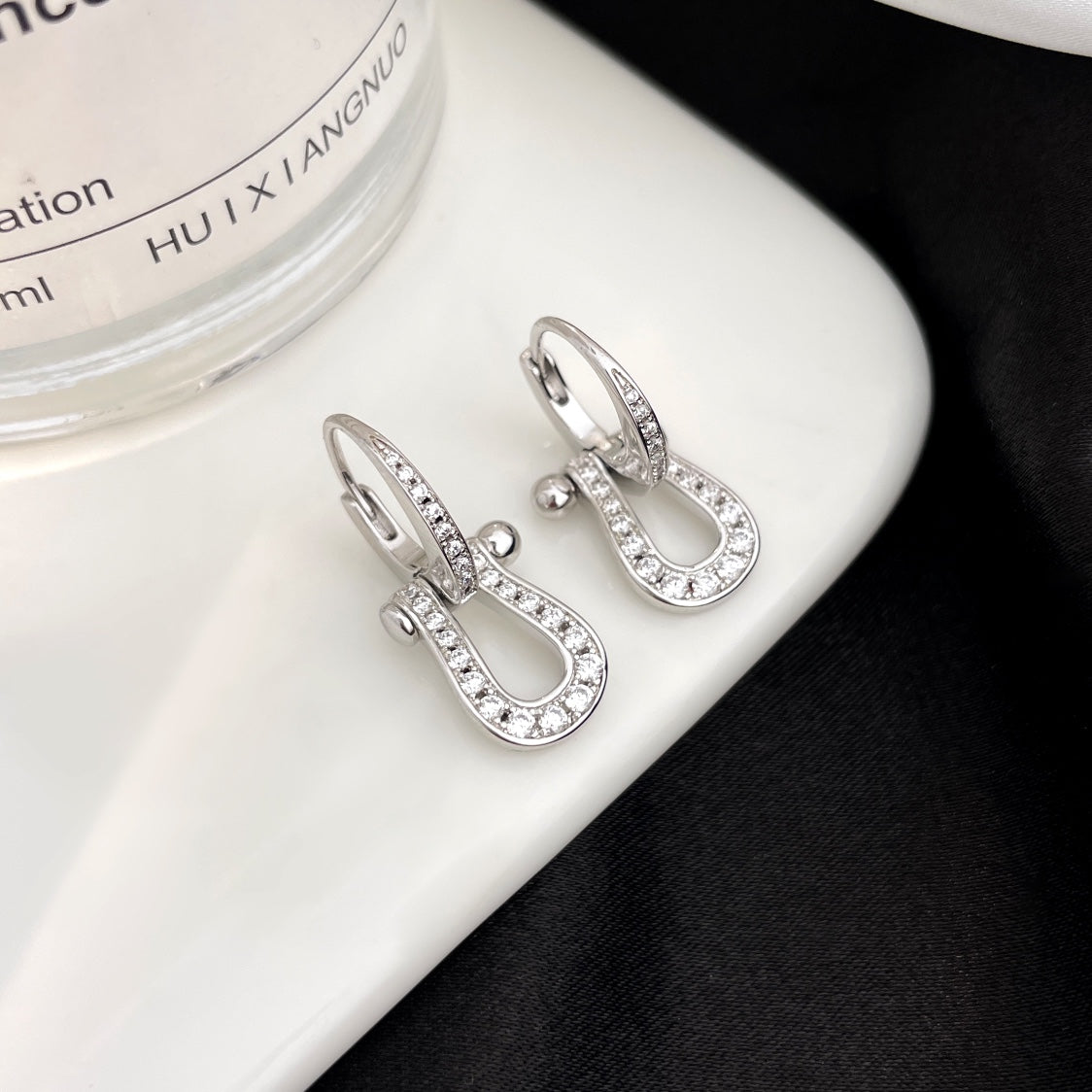 [⭐Spark]FORCE 10 FULL DIAMOND DROP EARRINGS MEDIUM MODEL