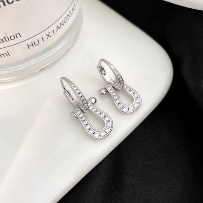 [⭐Spark]FORCE 10 FULL DIAMOND DROP EARRINGS MEDIUM MODEL