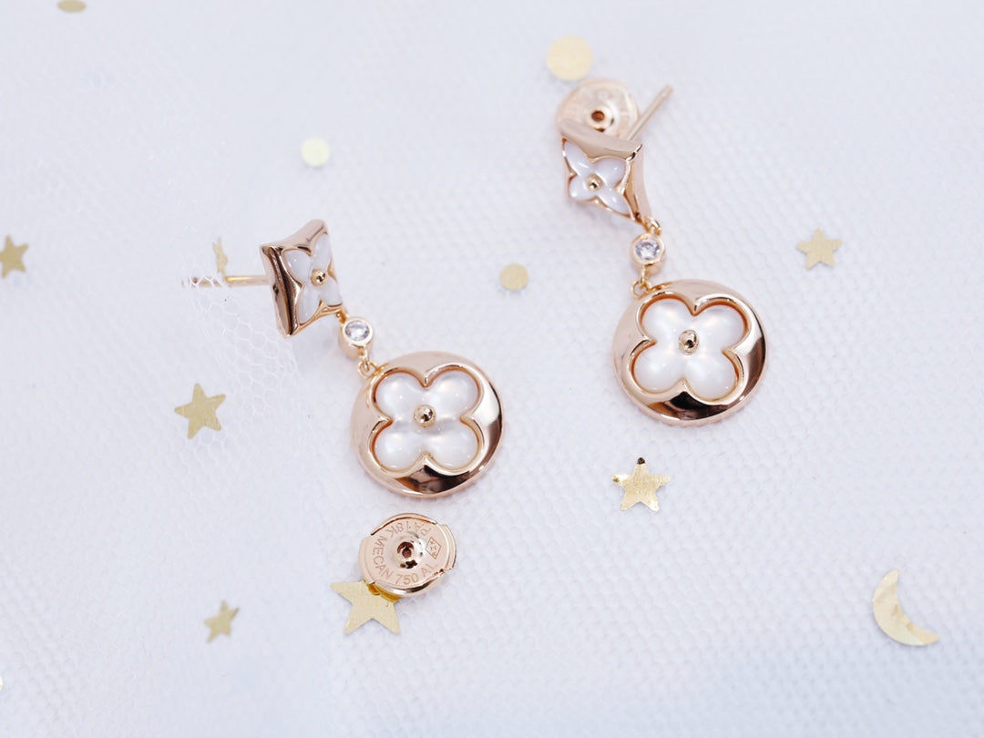 [⭐Spark]STAR AND SUN PINK GOLD MOP DROP EARRINGS