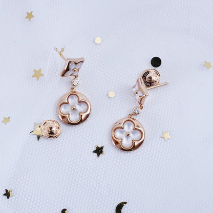 [⭐Spark]STAR AND SUN PINK GOLD MOP DROP EARRINGS