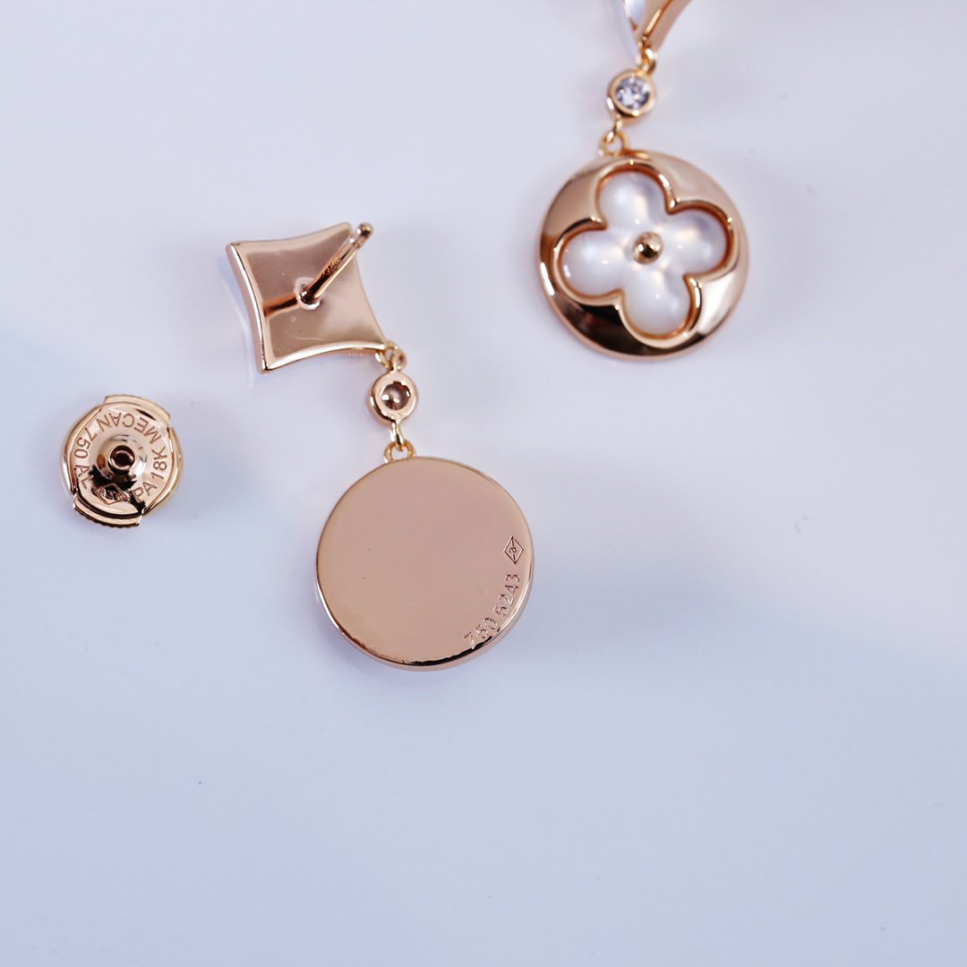 [⭐Spark]STAR AND SUN PINK GOLD MOP DROP EARRINGS