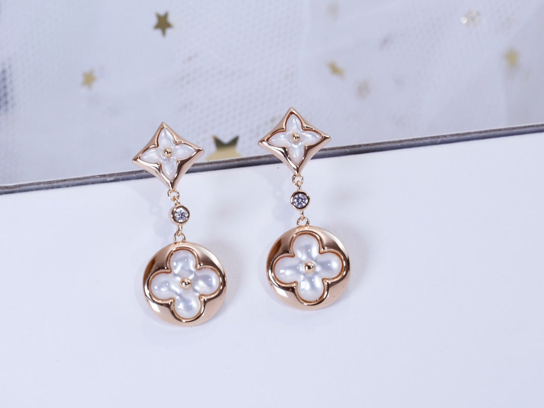 [⭐Spark]STAR AND SUN PINK GOLD MOP DROP EARRINGS