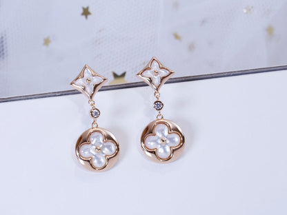 [⭐Spark]STAR AND SUN PINK GOLD MOP DROP EARRINGS