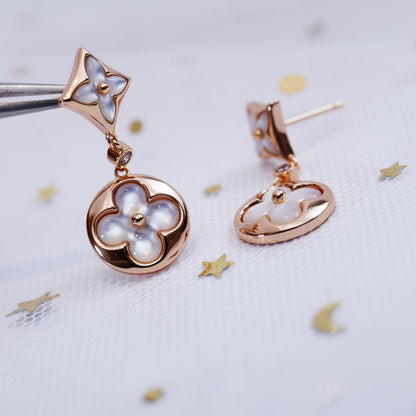 [⭐Spark]STAR AND SUN PINK GOLD MOP DROP EARRINGS