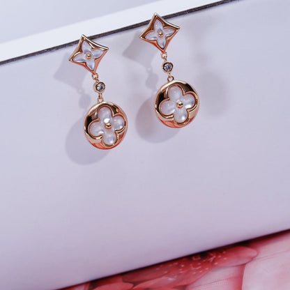 [⭐Spark]STAR AND SUN PINK GOLD MOP DROP EARRINGS