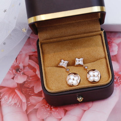 [⭐Spark]STAR AND SUN PINK GOLD MOP DROP EARRINGS