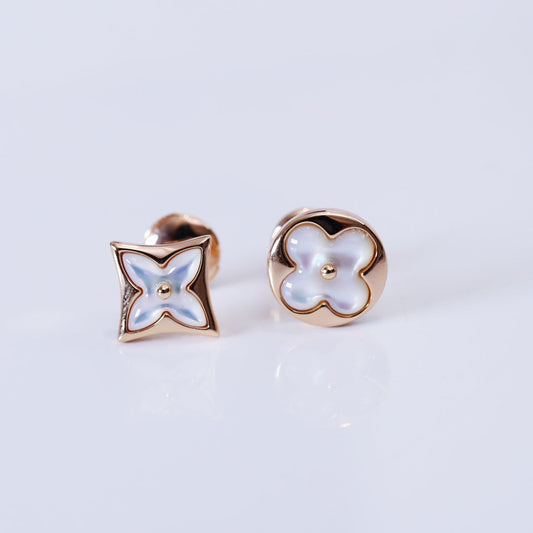 [⭐Spark]STAR AND SUN PINK GOLD MOP STUD EARRINGS