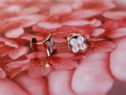 [⭐Spark]STAR AND SUN PINK GOLD MOP STUD EARRINGS