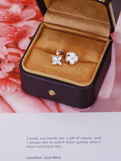 [⭐Spark]STAR AND SUN PINK GOLD MOP STUD EARRINGS