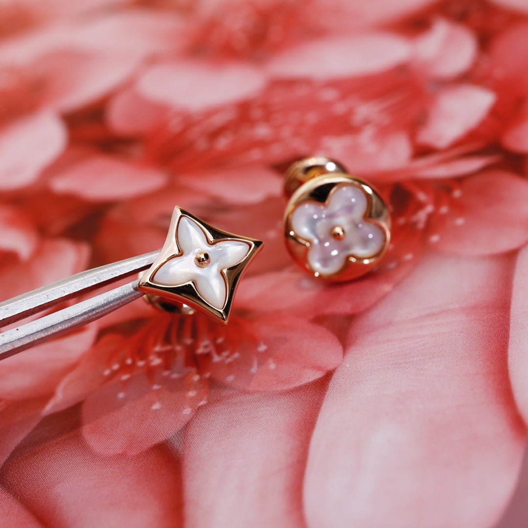 [⭐Spark]STAR AND SUN PINK GOLD MOP STUD EARRINGS