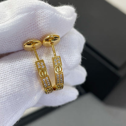 [⭐Spark]LOVE DIAMOND GOLD HOOP EARRINGS