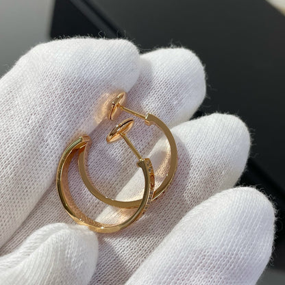 [⭐Spark]LOVE DIAMOND PINK GOLD HOOP EARRINGS