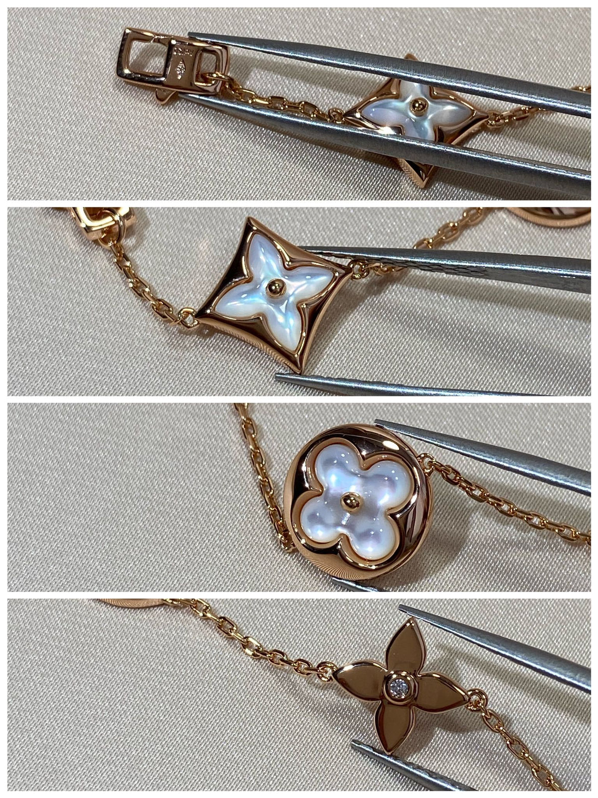 [⭐Spark]STAR AND SUN 5 MOTIF MOP PINK GOLD BRACELET