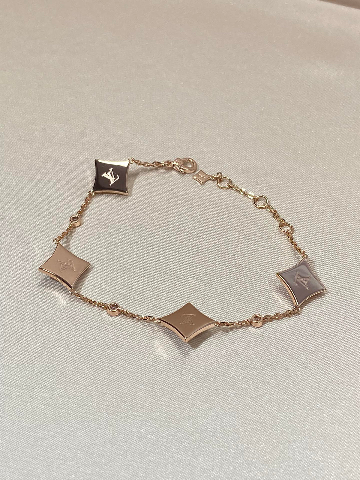 [⭐Spark]STAR 4 MOTIF MOP DIAMOND PINK GOLD BRACELET