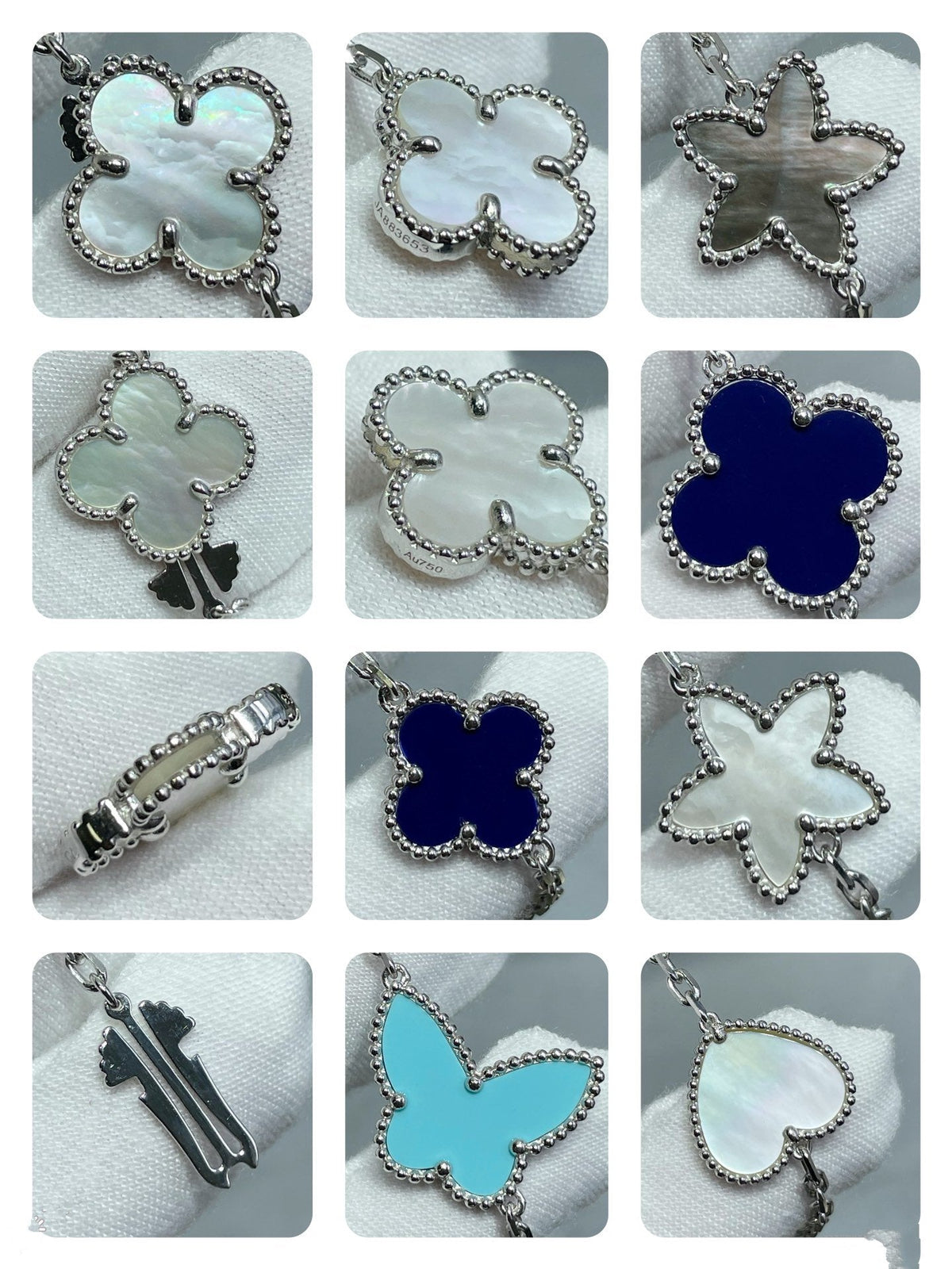 [⭐Spark]LUCKY CLOVER SILVER 11 MOTIF NECKLACE