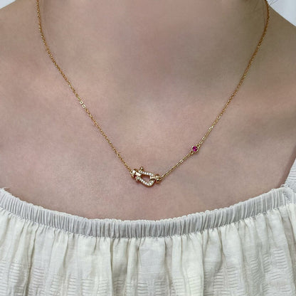 [⭐Spark]FORCE 10 DIAMOND PINK GOLD NECKLACE