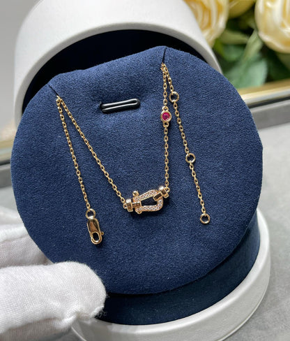 [⭐Spark]FORCE 10 DIAMOND PINK GOLD NECKLACE