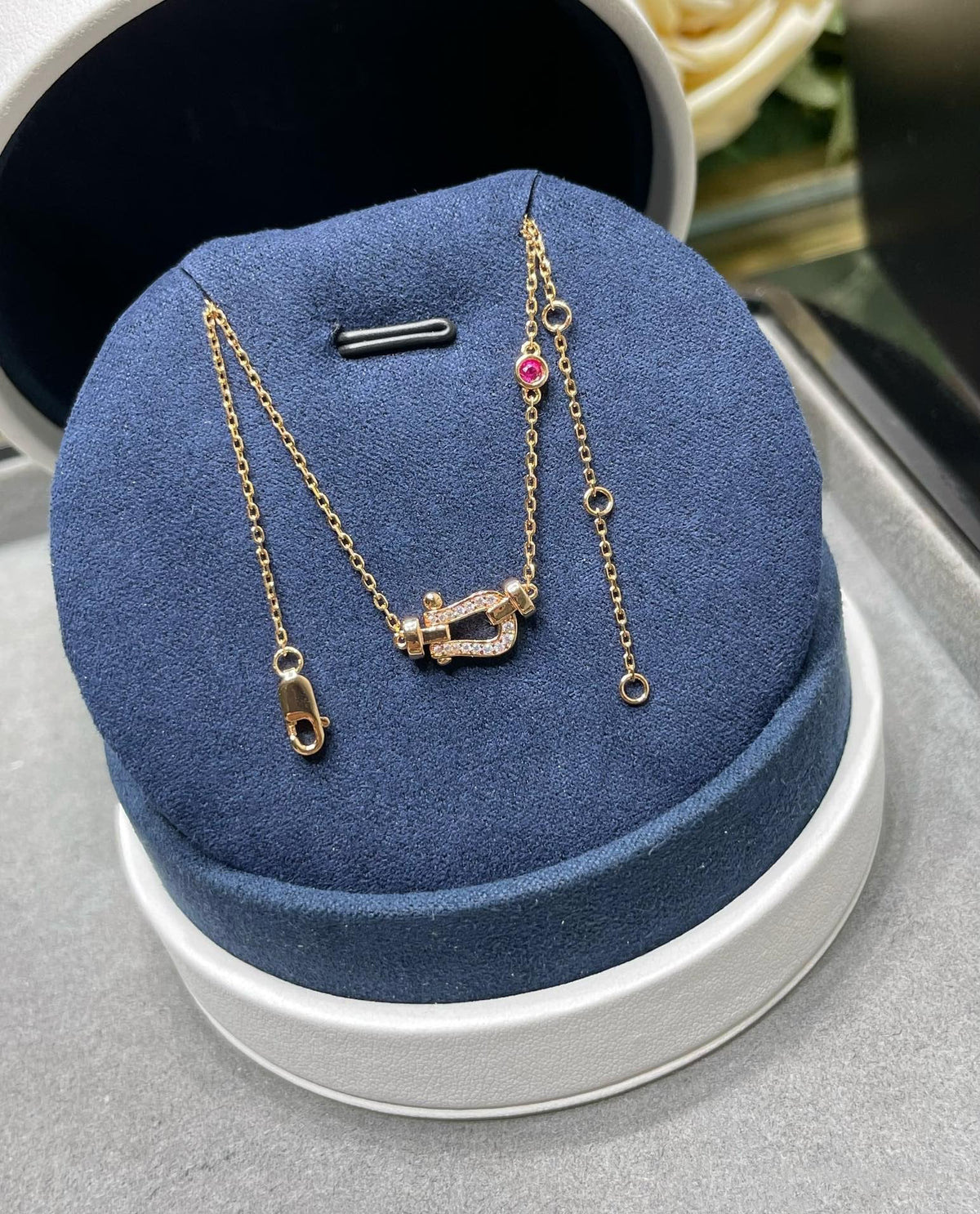 [⭐Spark]FORCE 10 DIAMOND PINK GOLD NECKLACE