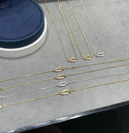 [⭐Spark]FORCE 10 DIAMOND PINK GOLD NECKLACE
