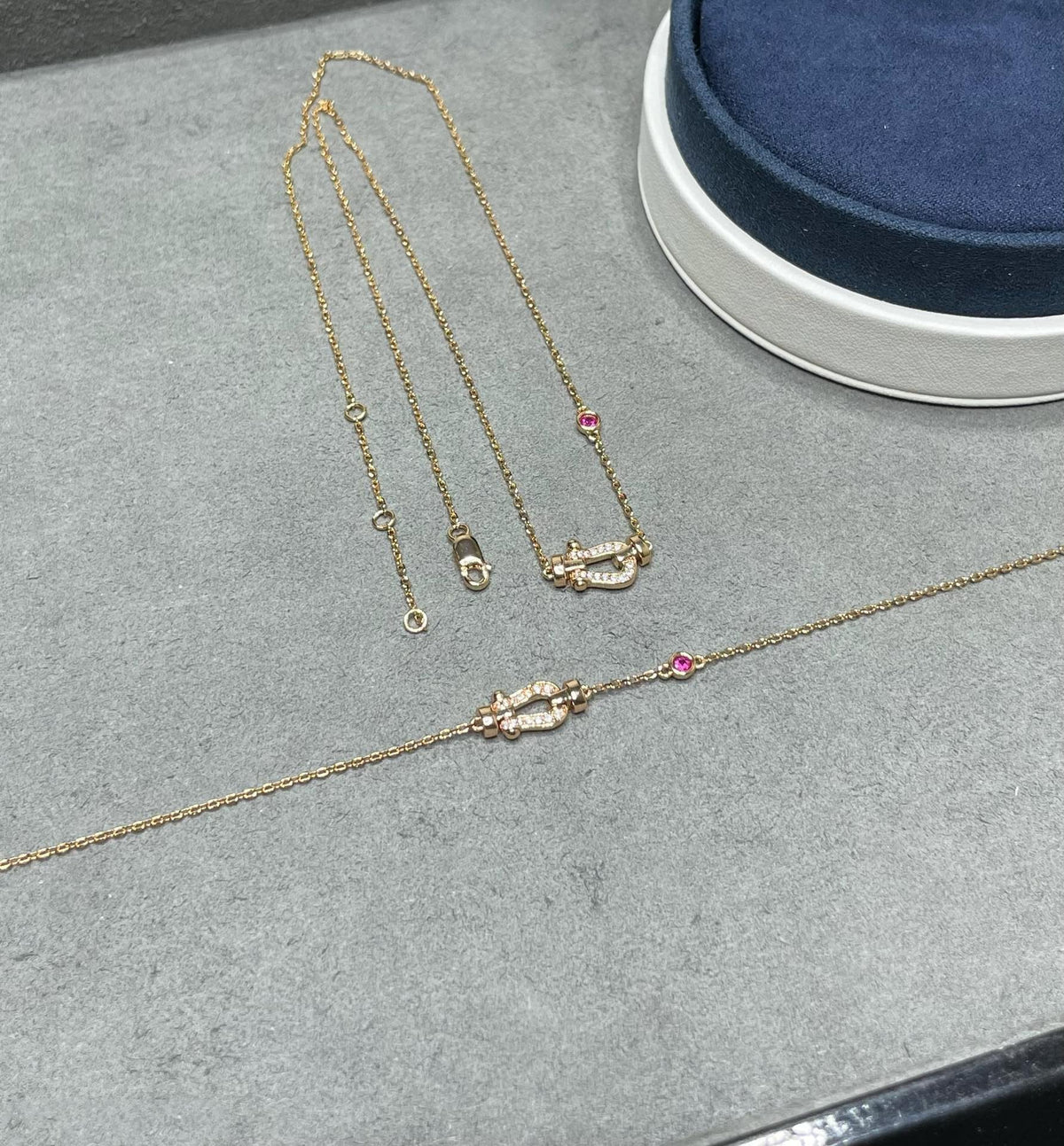 [⭐Spark]FORCE 10 DIAMOND PINK GOLD NECKLACE