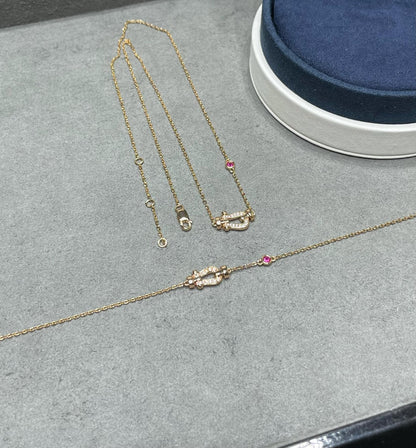 [⭐Spark]FORCE 10 DIAMOND PINK GOLD NECKLACE