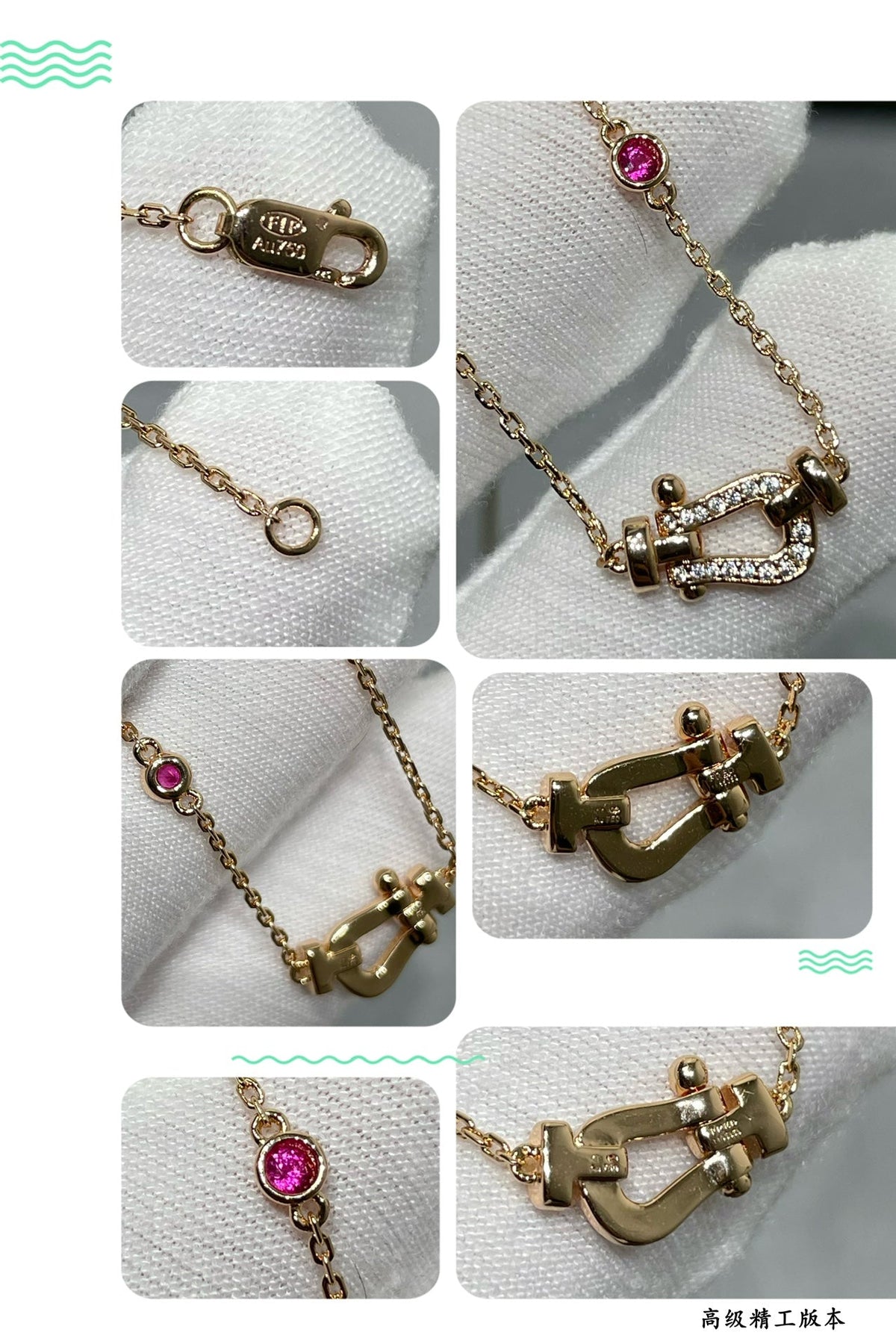 [⭐Spark]FORCE 10 DIAMOND PINK GOLD NECKLACE