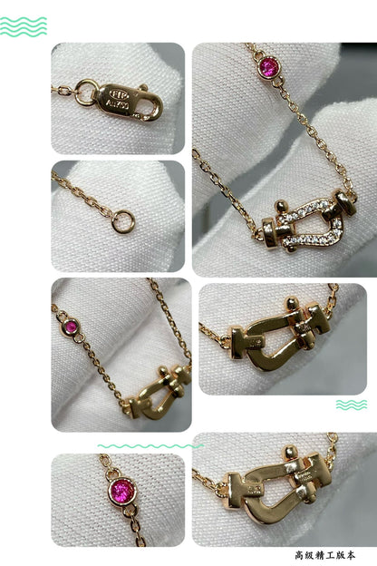 [⭐Spark]FORCE 10 DIAMOND PINK GOLD NECKLACE