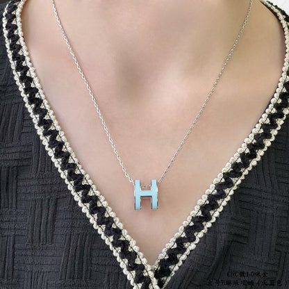 [⭐Spark]POP H SKY BLUE NECKLACE
