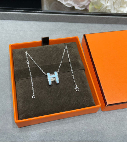 [⭐Spark]POP H SKY BLUE NECKLACE