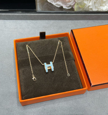 [⭐Spark]POP H SKY BLUE NECKLACE