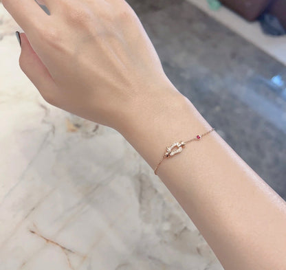 [⭐Spark]FORCE 10 DIAMOND CHAIN LINK PINK GOLD BRACELET