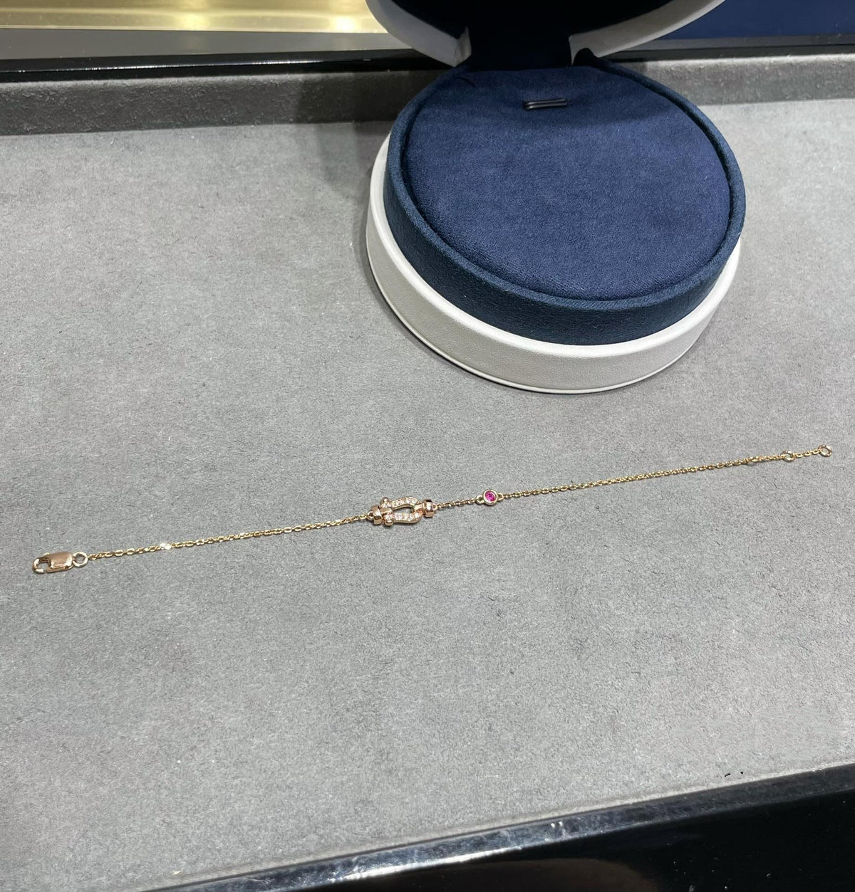 [⭐Spark]FORCE 10 DIAMOND CHAIN LINK PINK GOLD BRACELET